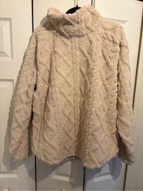 Eddie Bauer Cozy Women's Cream Sherpa Pull Over Fleece